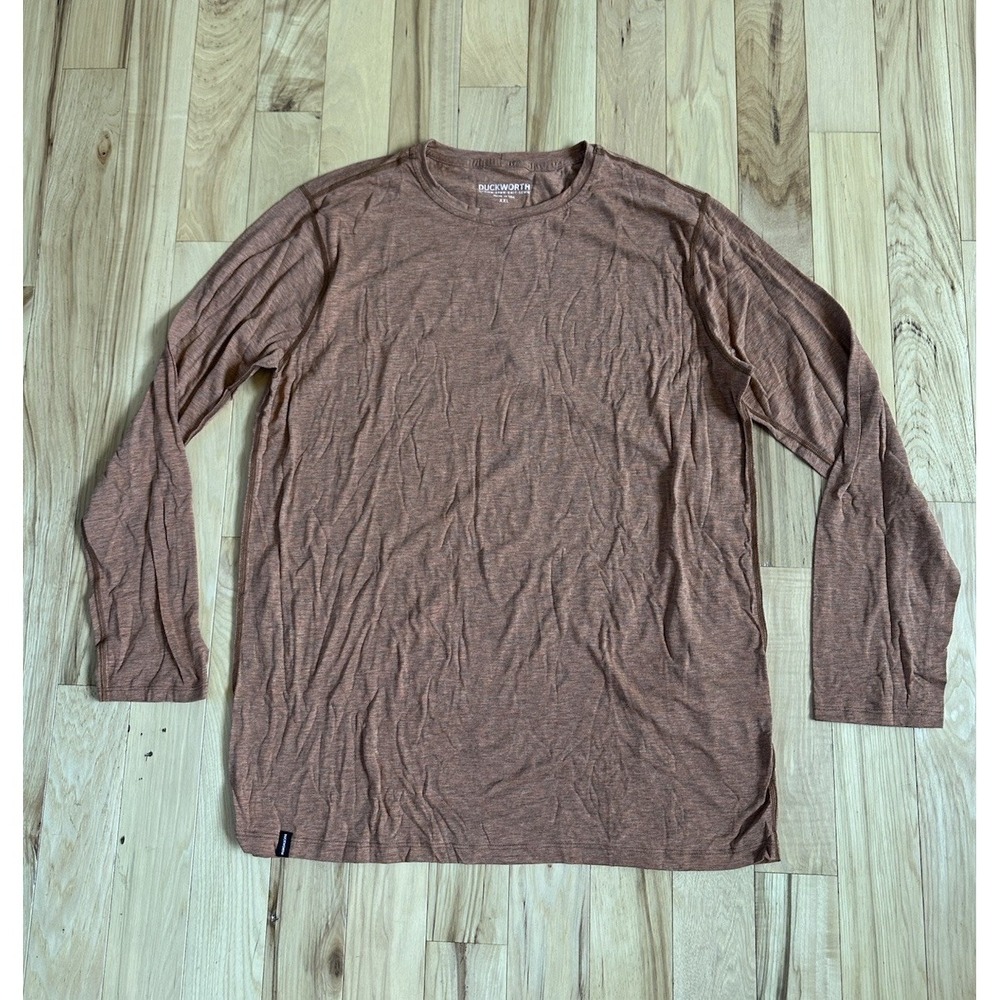 Duckworth Vapor Shirt Mens 2XL Orange Rambouillet Wool Long Sleeve USA